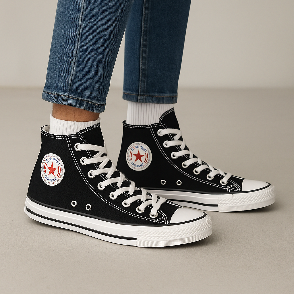 K7 Star Canvas High-Top Sneaker –Black - Image 5