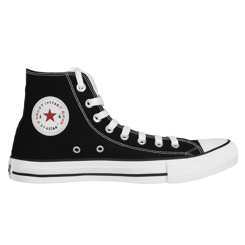 Alternative view of K7 Star Canvas High-Top Sneaker –Black