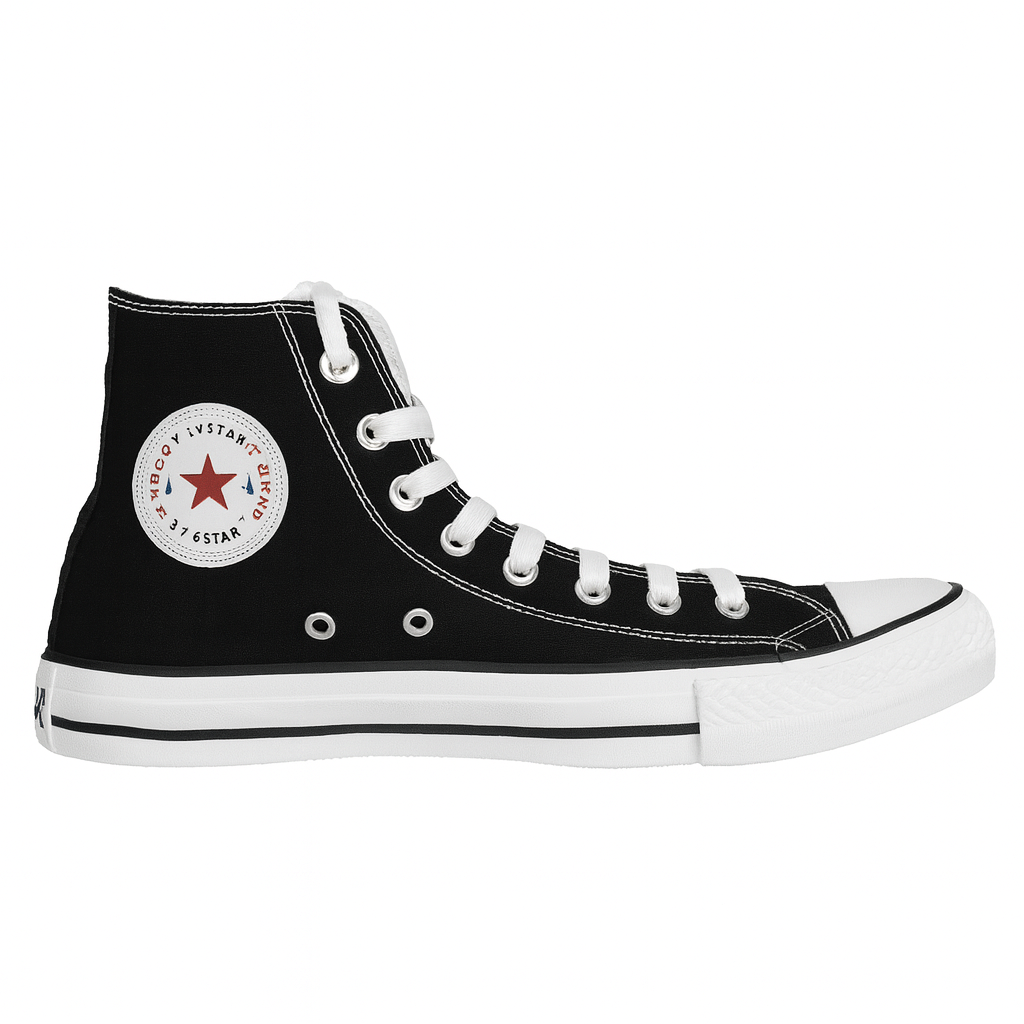 K7 Star Canvas High-Top Sneaker –Black - Image 2