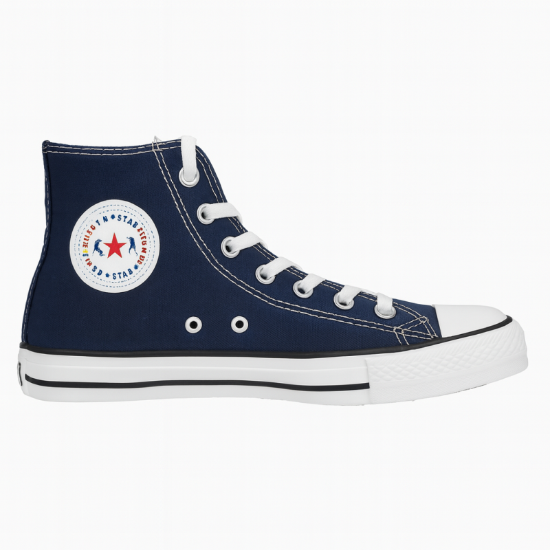 K7 Star Canvas High-Top Sneaker –Navy (Unisex)