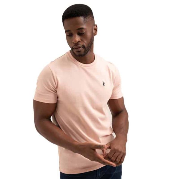Alternative view of Polo Men’s Plain Cotton T-Shirt – Light Pink – Size XL | Final Clearance