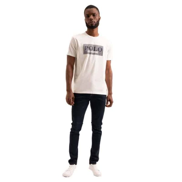 Polo Print Flock Tee White - Image 5
