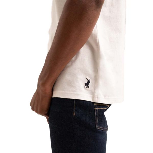 Polo Print Flock Tee White - Image 4