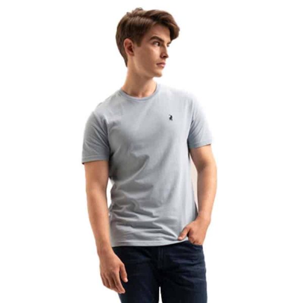 Polo Men’s Plain Cotton T-Shirt – Light Blue – Size L