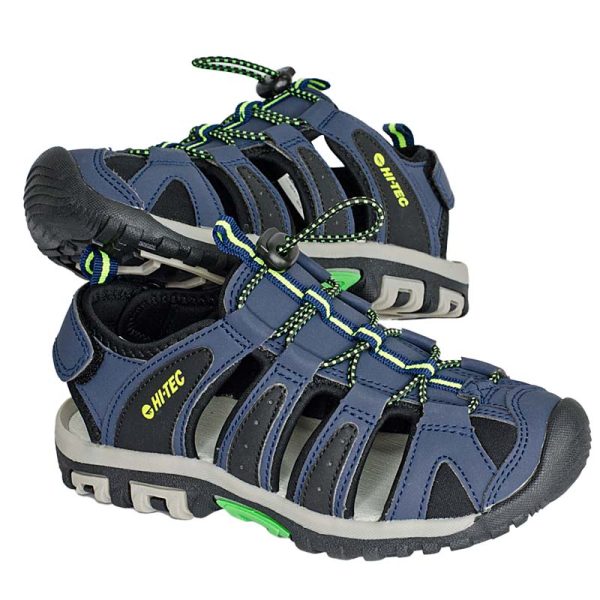 Hi-Tec Cove Breeze Boys Leather Sandals – Night Black / Lime - Image 4