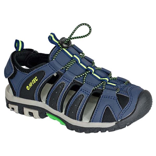 Alternative view of Hi-Tec Cove Breeze Boys Leather Sandals – Night Black / Lime