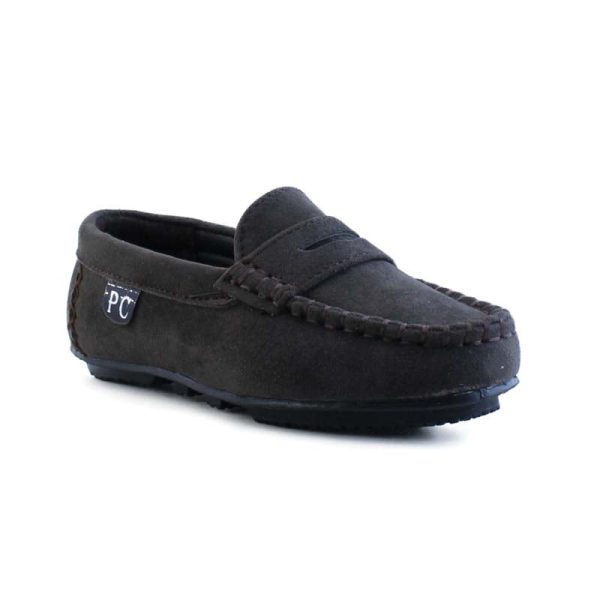Alternative view of P Crouch & Co Kids Suede Slip-On – Choc Brown