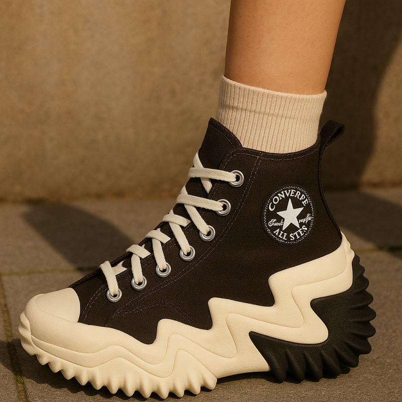 Alternative view of Converse Run Star Motion Hi Brown-Pale