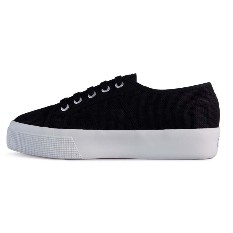 Superga Canvas 2730 Mid Platform Black with White Sole - Image 4