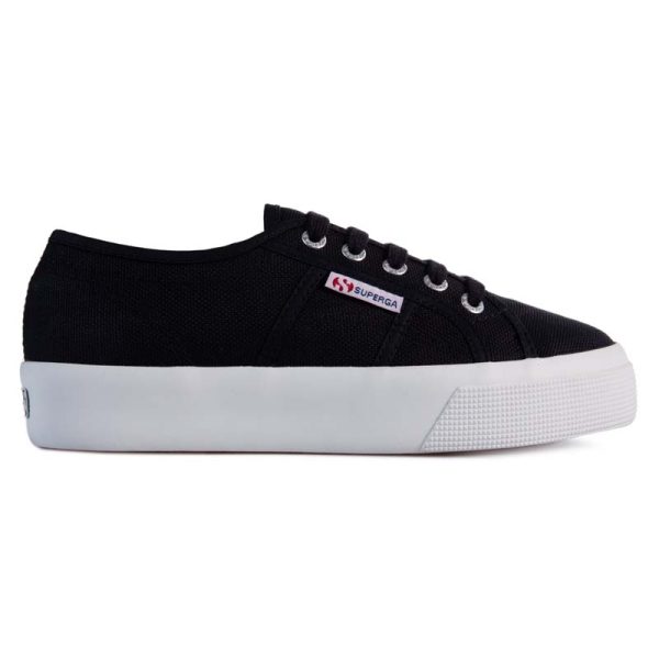 Superga Canvas 2730 Mid Platform Black with White Sole