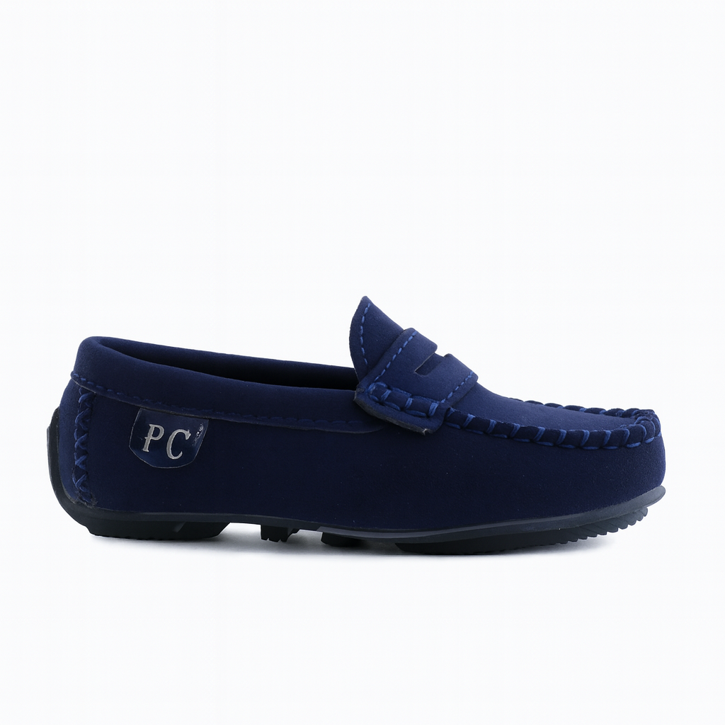 Infant navy suede loafer P Crouch & Co infant navy suede loafer nfant navy suede loafer shoe for babies by P Crouch & Co