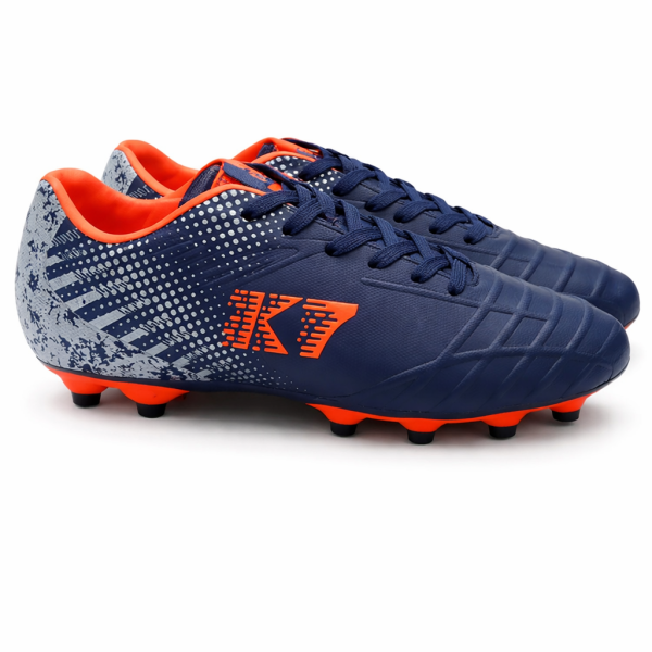 K7  Spurs Leather Soccer Boots – Navy / White Mens Football Boots