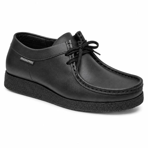 Grasshoppers 5120 Black Leather Men’s Moccasin Shoes