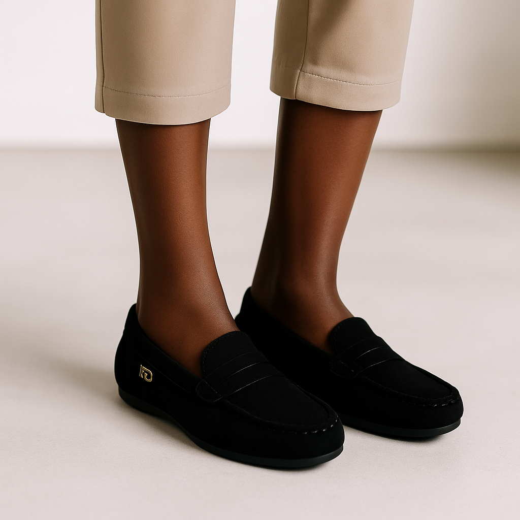 P Crouch & Co Unisex Black Suede Loafers - Image 4