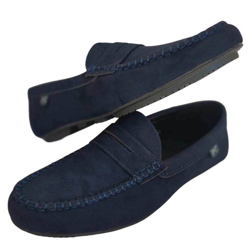 P Crouch & Co Navy Suede Men’s Loafers - Image 3