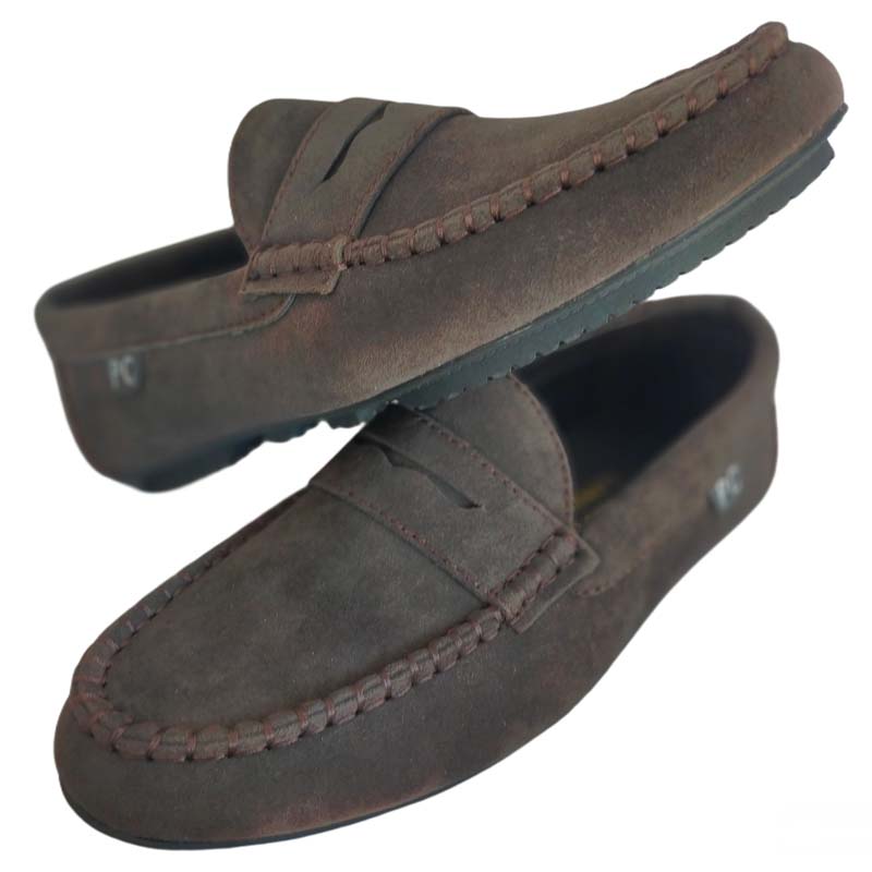P Crouch & Co Men’s Suede Loafer – Chocolate - Image 3