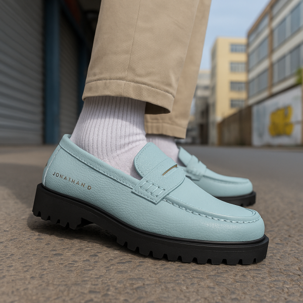 Alternative view of Jonathan Leather JPennyMoc – Bubblegum Blue