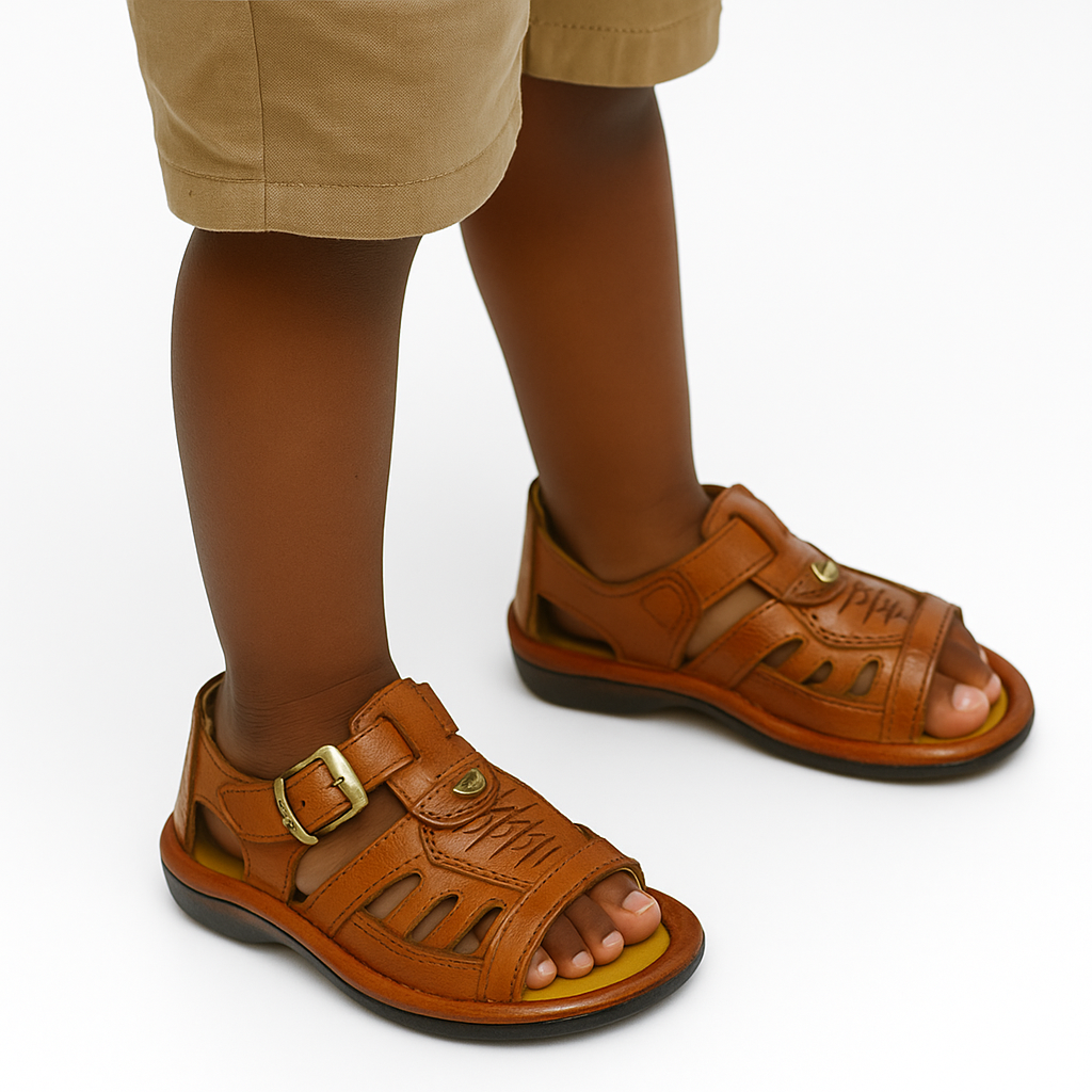 Omega Leather Kids Sandal – Terracotta - Image 5