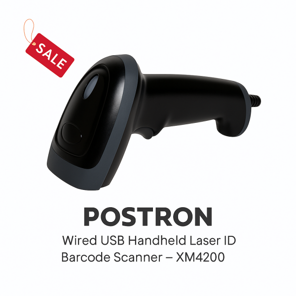 Postron Wired USB Handheld Laser 1D Barcode Scanner