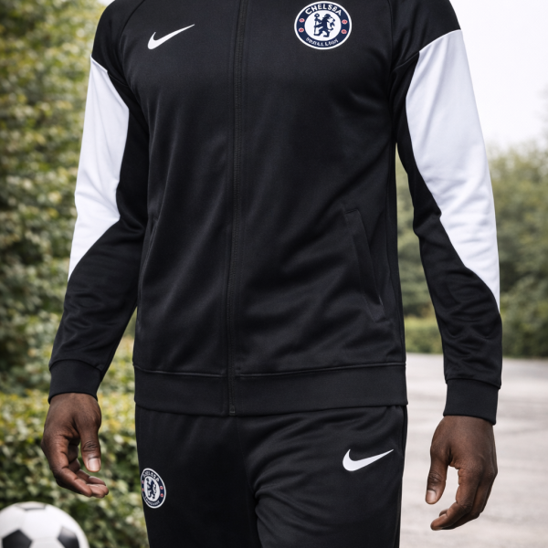 Alternative view of Chelsea 2025/26 Grey Full-Zip Tracksuit Set-Pre Order