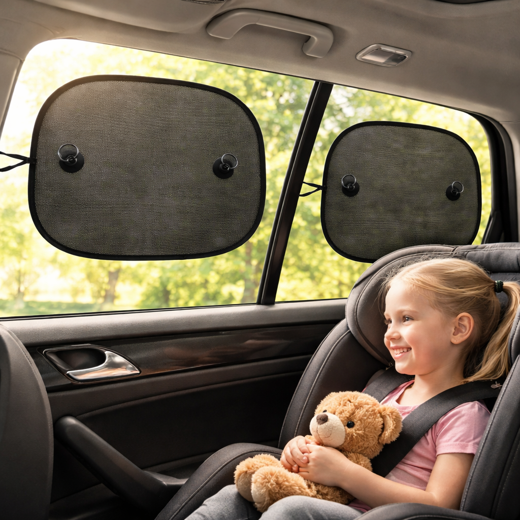 Car Window Sun Shade Mesh (2 Pack) – UV Protection Side Window Screens - Image 2