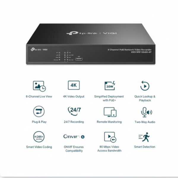 TP-Link VIGI 4 Channel Network Video Recorder
