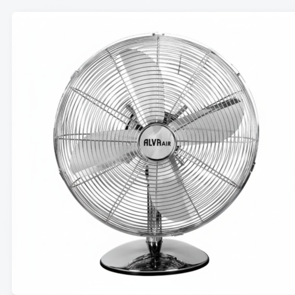 Alva Air 30cm Chrome Metal Desktop Fan