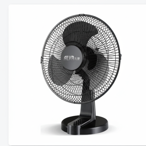 Alva 40cm Plastic Desk Fan Black 45w