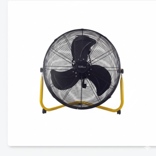 Alva Air 50cm Black With Yellow 160w Floor Fan