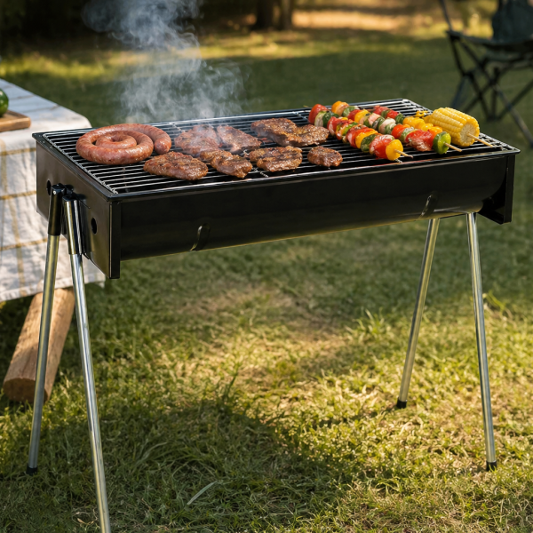 Alternative view of Metalix 401 Large Braai Stand – Portable Charcoal BBQ Grill (620x320mm) | Outdoor Braai Stand South Africa