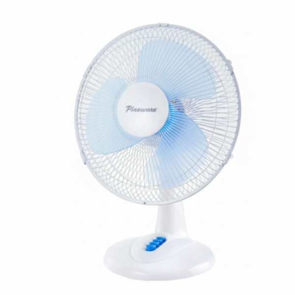 Pineware 30cm White Plastic Desktop Fan