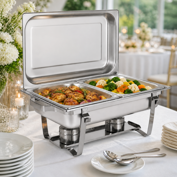 Alternative view of Casey Good Mama Rectangular Double Pan Chafing Dish 10L Stainless Steel