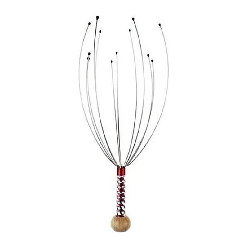 Casey Red 12 Fingers Head and Scalp Hand Held Manual Massager