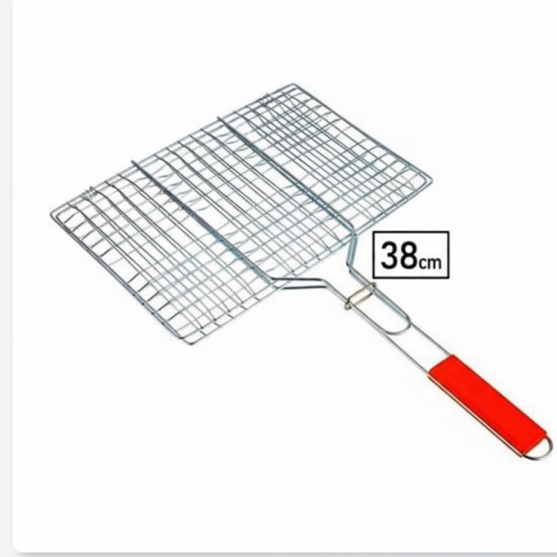 Casey Faza BBQ Rectangular Stainless Hand Griller 38cm Grid