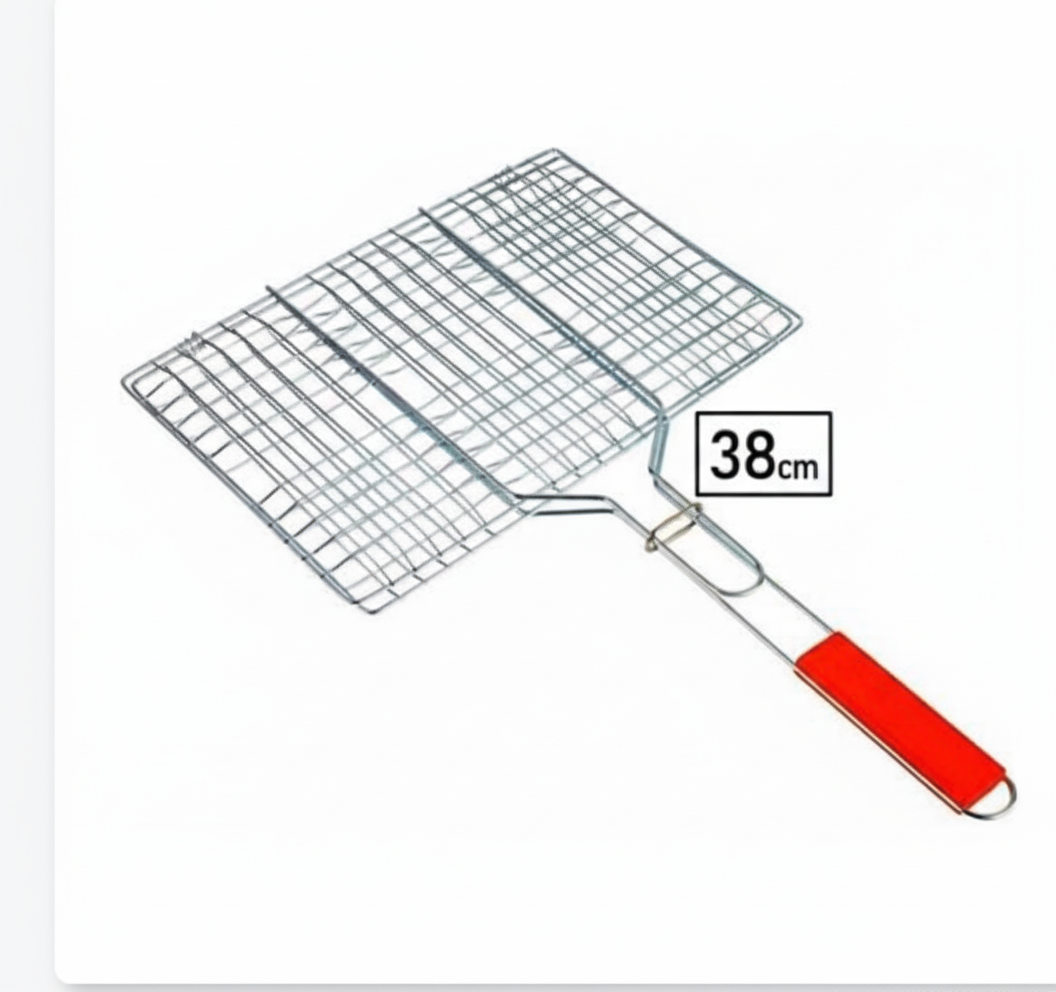 Casey Faza BBQ Rectangular Stainless Hand Griller 38cm Grid