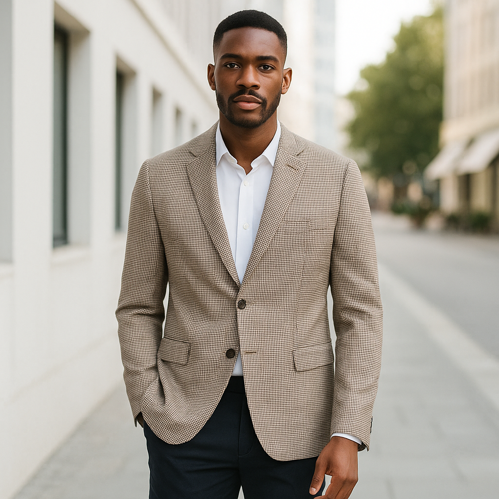 Jonathan D Checked Sports Jacket – Pebble Grey Pattern - Image 2