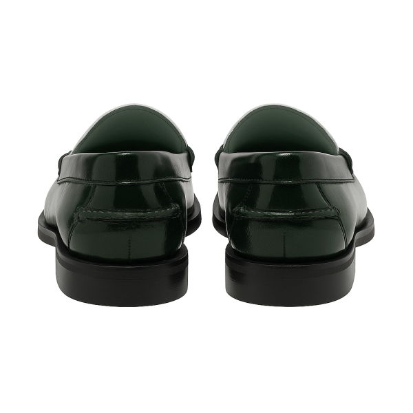 Dakotas Presley Hi-Shine Moc – Green/White | Genuine Leather Penny Loafer - Image 5