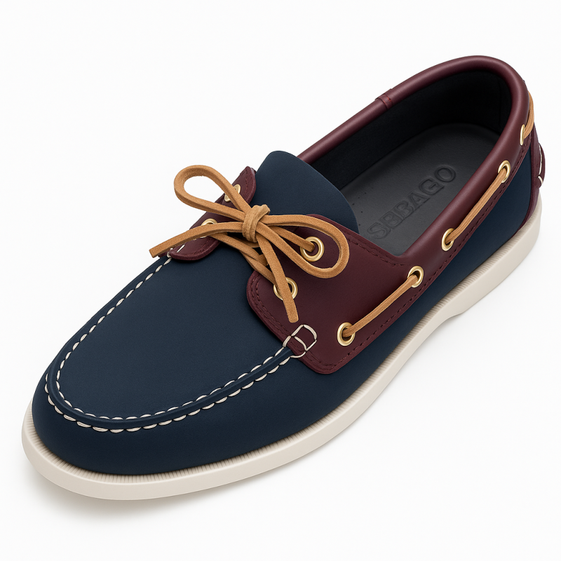 Sebago Portland 949 Blue–Navy–Brown Nubuck Boat Shoes