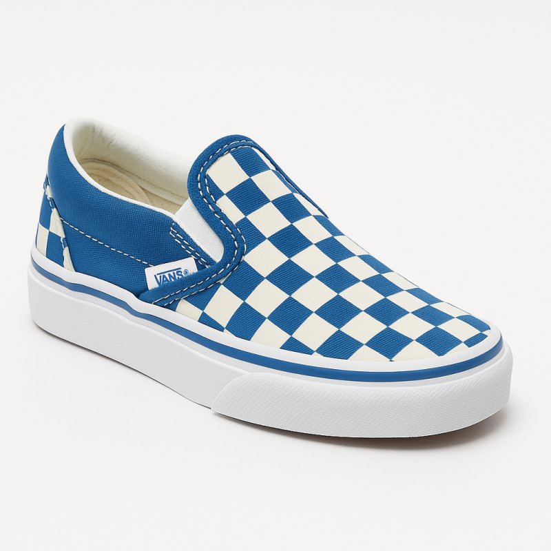 Vans Classic Slip-On Colour Theory Blue Checkerboard (Kids)
