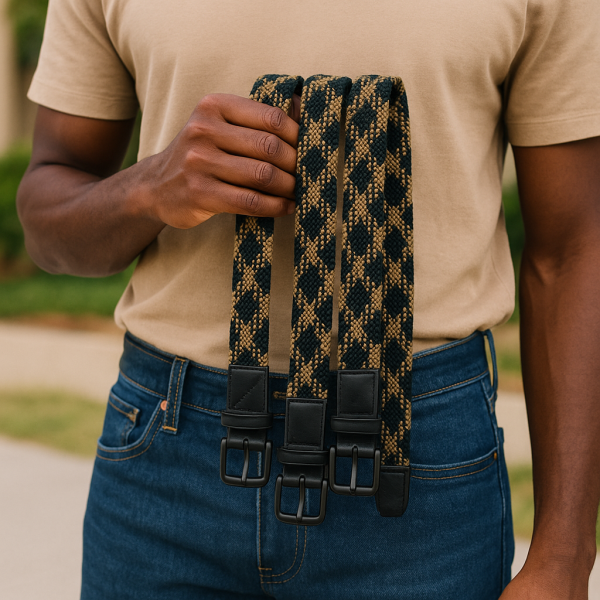 Soviet Alberto Leather Belt – Olive Multi - Image 4