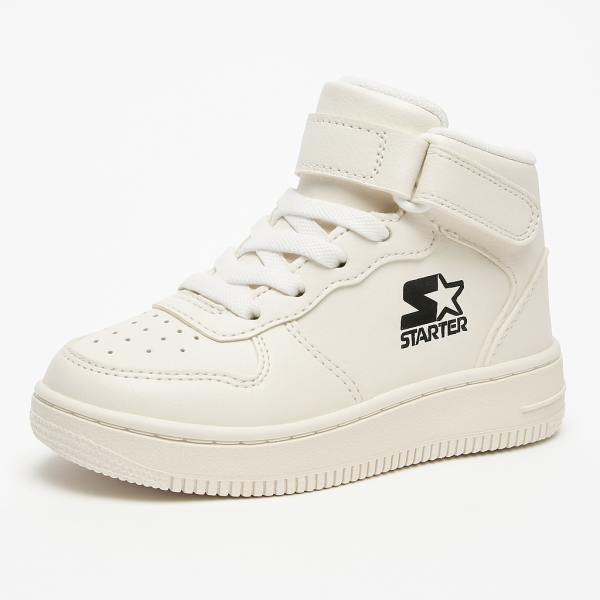 Starter Infants Leather High-Top Sneakers – White/Black