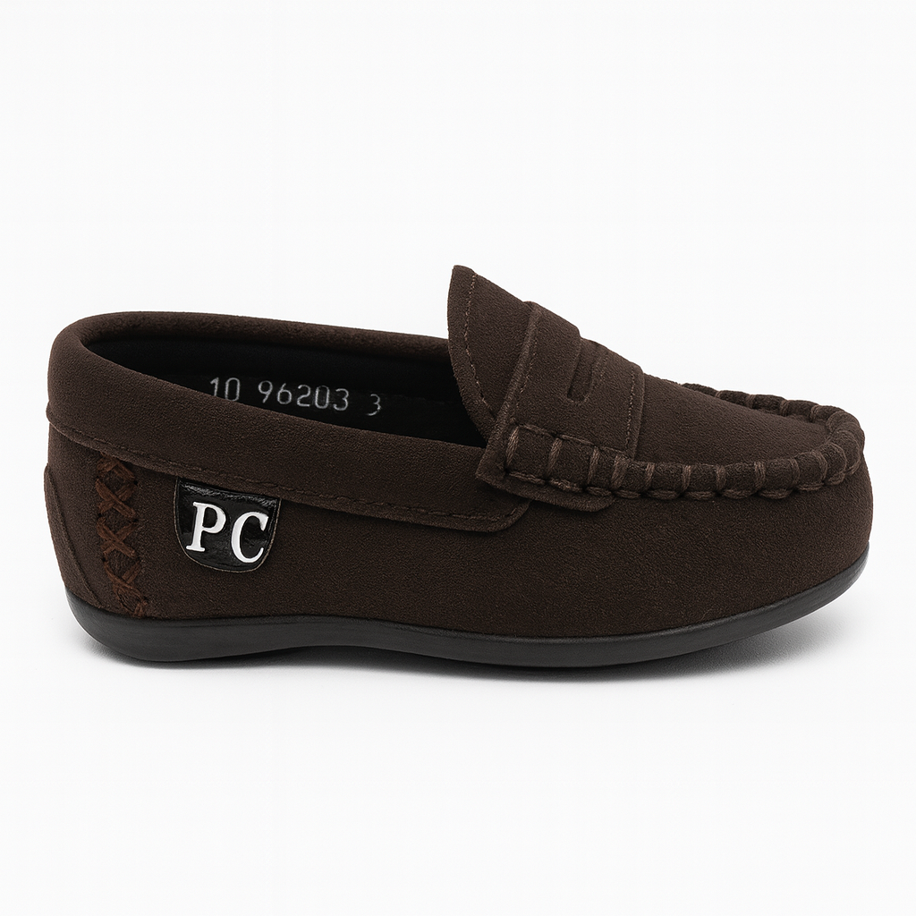 P Crouch & Co Infant Suede Loafer – Chocolate - Image 2