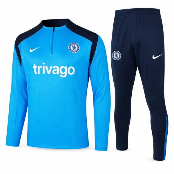 Chelsea 2024/25 Blue Half-Zip Training Tracksuit Set (PRE-ORDER).
