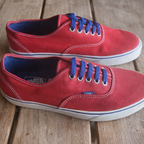 Vans Classic Canvas Sneaker – Red/Navy – Size 11 – Shop Soiled