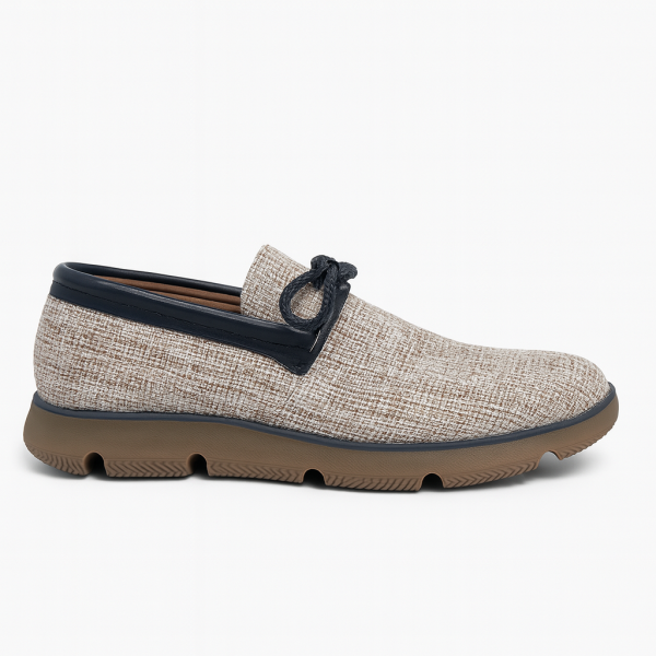 London Art Leather Men’s Shoe – Beige/Navy