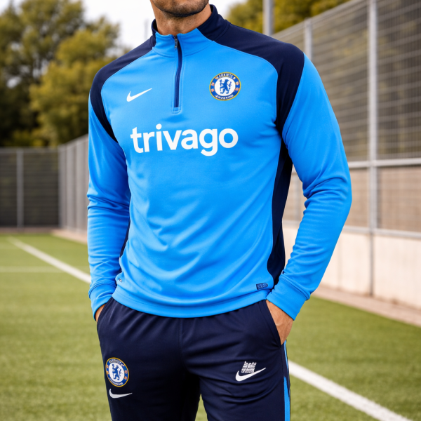 Alternative view of Chelsea 2024/25 Blue Half-Zip Training Tracksuit Set (PRE-ORDER).