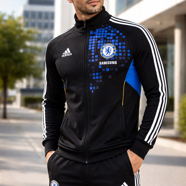 Alternative view of Chelsea 2010s Retro Tracksuit Set – Black