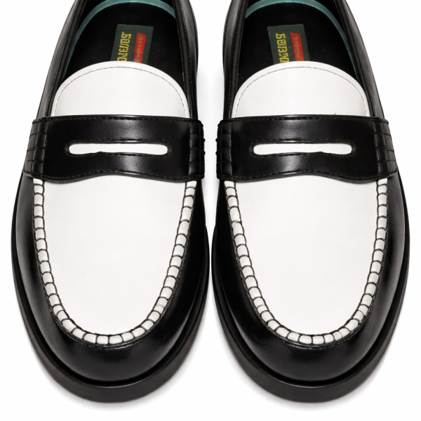 Dakotas Penny Loafers – Black & White – Size 9