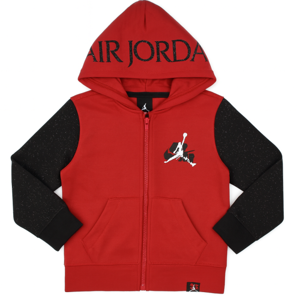 Jordan Kids Hooded Track Top – JDB Jumpman Classic Full Zip (Red/Black) 6–8 yrs