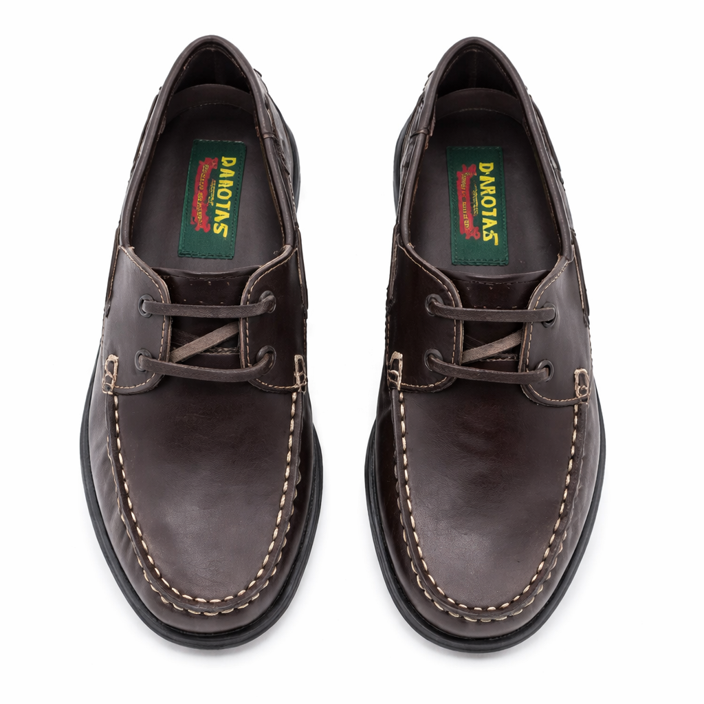 Dakotas Bert Dockside Leather Shoe – Dark Brown - Image 3